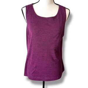Chico's Knit Heather Round Neck Pullover Tank‎ Top Purple Size 2